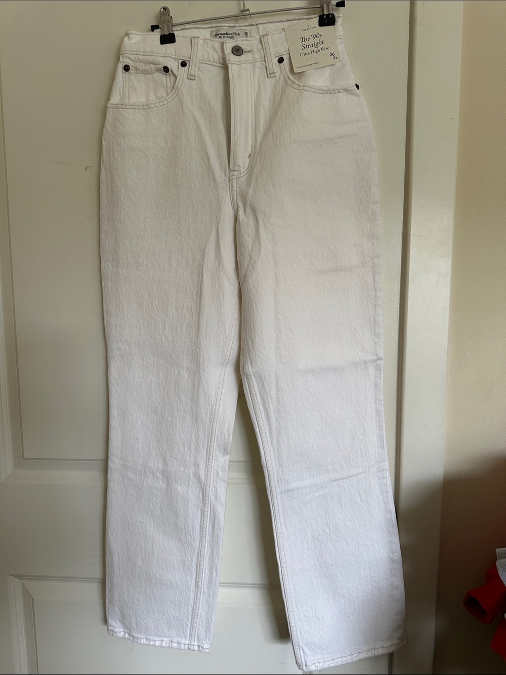 Abercrombie & Fitch White Straight-Leg Jeans